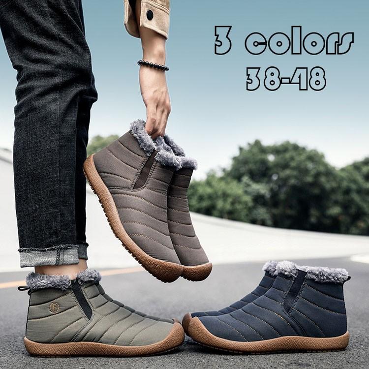 スノーシューズ メンズ 靴 ショートブーツ 秋冬 スノー靴 雪靴 裏ボア 防寒靴 アウトドア 滑り止め おしゃれ 防風保温 19新作 3色 Y Mooti 通販 Yahoo ショッピング
