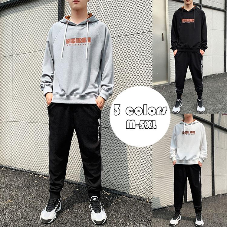 セットアップ メンズ スウェット ジャージ ジョガーパンツ 英字柄 パーカー フード付き カジュアル 運動服 部屋着 アウトドア 2点セット おしゃれ 男性 春秋新作 今季一番