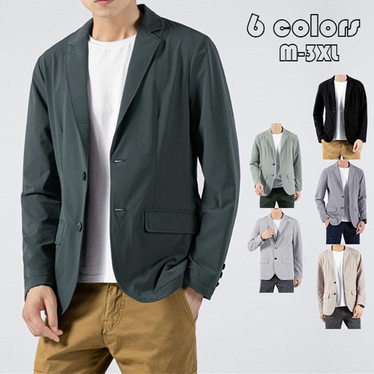 テーラードジャケット メンズ ブレザー 人気急上昇 折り襟 無地 スーツ 長袖 ビジネススーツ 紳士用 アウター 細身 代30代40代 通勤 春秋 Jacket カジュアルスーツ 6色