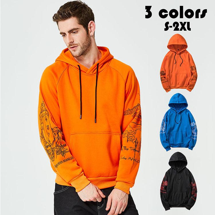 パーカー メンズ おしゃれ スウェット フード付き パーカー 厚手 長袖 プリント トップス ヒップホップ メンズパーカー ゆとり アウター 秋冬 3色 代30代40代 Y Mooti 通販 Yahoo ショッピング