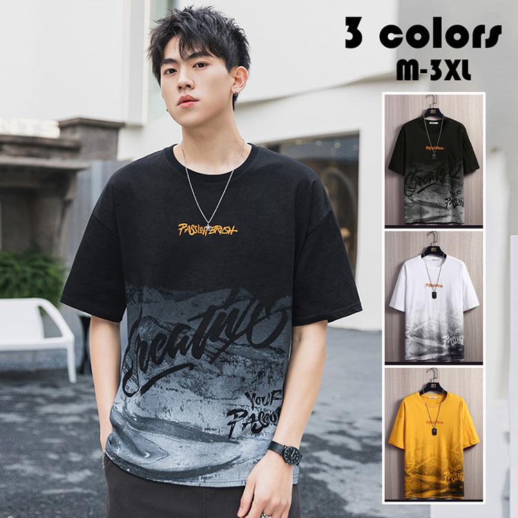 Tシャツ メンズ 綿 半袖 丸い襟 プリント Tシャツ ゆったり ベースボール 大きいサイズ シンプル カジュアル おしゃれ ヒップホップ トップス 夏 代30代40代 Y Mooti 通販 Yahoo ショッピング