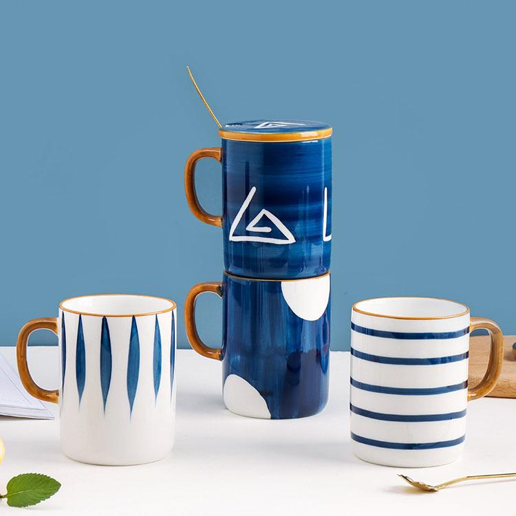 マグカップ 日本式 おしゃれ コーヒーカップ 陶器 ハンドメイド ティーカップ 大容量 コップ カフェマグ キッチン雑貨 洋食器 食器 磁器 350ml 選べる4種類 全てのアイテム