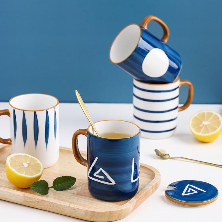 マグカップ 日本式 おしゃれ コーヒーカップ 陶器 ハンドメイド ティーカップ 大容量 コップ カフェマグ キッチン雑貨 洋食器 食器 磁器 350ml 選べる4種類 全てのアイテム