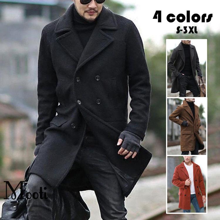 チェスターコート メンズ ダブルブレスト ビジネス ジャケット ラシャコート ロングコート メルトンコート 細身スリム 通勤 アウター 厚手 紳士服 防寒保温 秋冬 Y Mooti 通販 Yahoo ショッピング