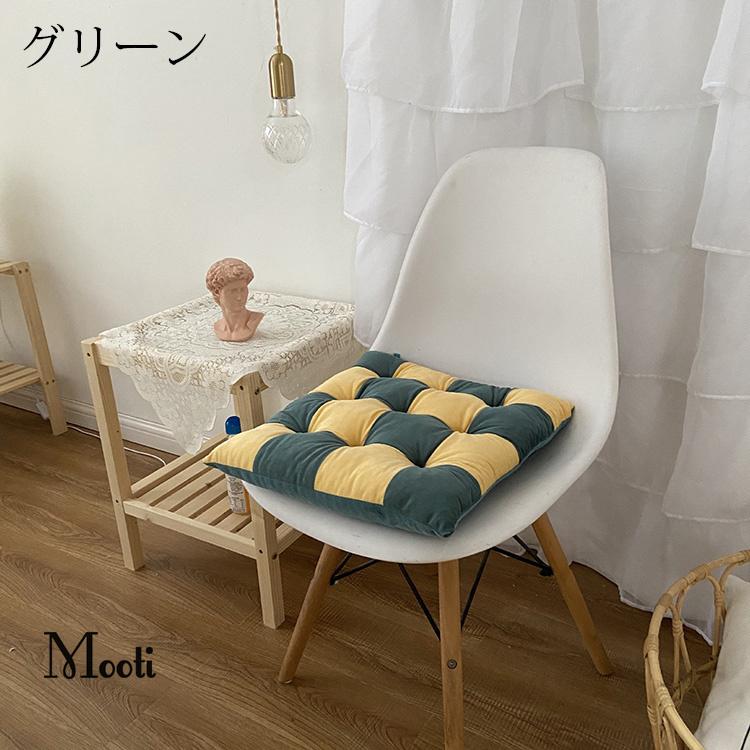 2枚組 椅子クッション 座布団 可愛い イス用 スクエアクッション 花柄