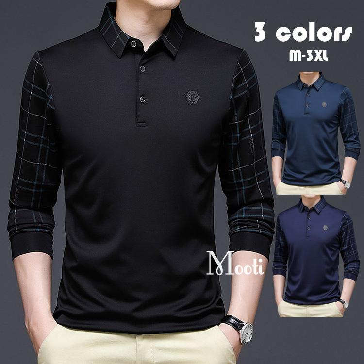 ポロシャツ メンズ トップス 大きいサイズ 長袖 チェック柄 切り替え Tシャツ トレンド ゴルフウェア おしゃれ スポーツ 春秋 ゴルフ シャツ 紳士服 カジュアル Y Mooti 通販 Yahoo ショッピング
