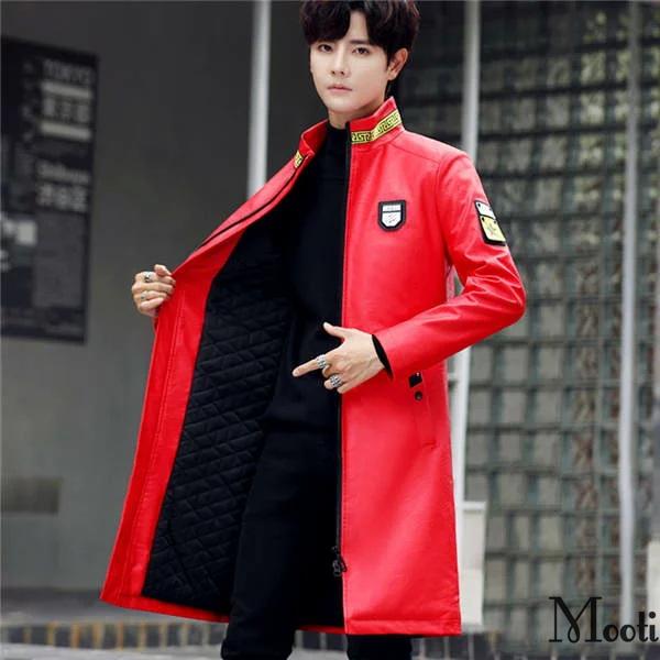 クリアランス割引 レザーコート ファッション メンズ トレンチコート 保温 厚地 Pu 皮革 アウター 紳士 ロング丈 クーポン最激安 Ssl Daikyogo Or Jp