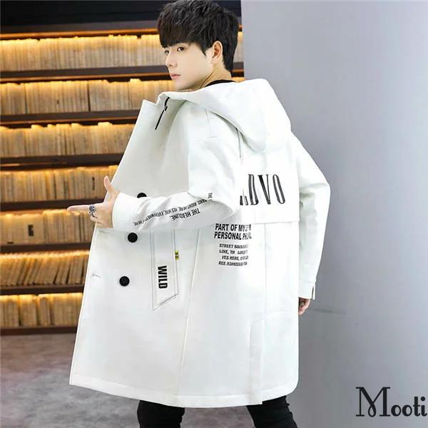 レザーコート ファッション メンズ トレンチコート Pu 皮革 ロング丈 帽子付き 紳士 アウター 激安 激安特価 送料無料