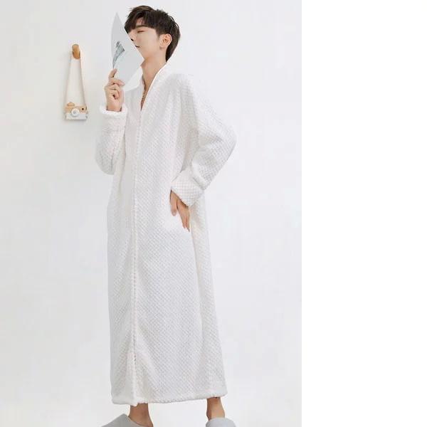 パジャマ メンズ ネグリジェ モコモコ ワンピース 前開きパジャマ フランネル フラノ ルームウェア ナイトウェア 男性 厚地 保温 防寒 トップス 上着 部屋着 Oxaxudftru ファッション Windowrevival Co Nz