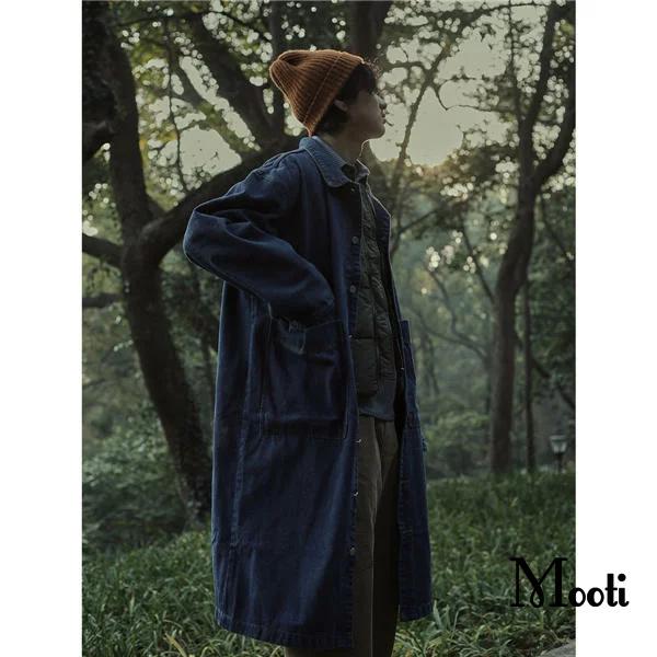 デニムコートメンズ デニム ロングコートメンズ デニムジャケット メンズ ジャケット チェスターコートロングコート メンズ ロング丈 アウター インディゴ Y Mooti 通販 Yahoo ショッピング