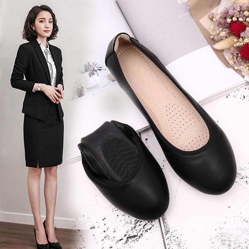 上品 韓国風 新作女性の事務靴だけで歩きやすい女性黒春夏秋冬のファッションの女性の美脚効果フラットヒール通勤軽量シューズ レディース Y4406 Mooti 通販 Yahoo ショッピング