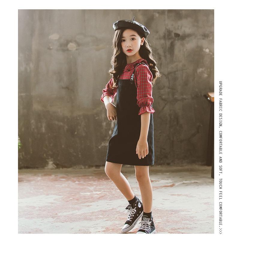 子供服 い チェック ワンピース 韓国2点セット チェック柄 シャツ サロペットスカート女の子 キッズ 可愛い 春秋 レッド ワンピース 発表会 卒園式 入学式 Y Mooti 通販 Yahoo ショッピング