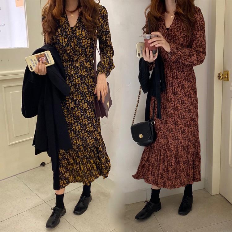 ロングワンピース 春秋シフォン レディースvネック ワンピース花柄 着痩せ ロング丈 きれいめ フレア 上品 大人 通勤 Ol 二次会 エレガント コーデ 30代 40代 Y Mooti 通販 Yahoo ショッピング