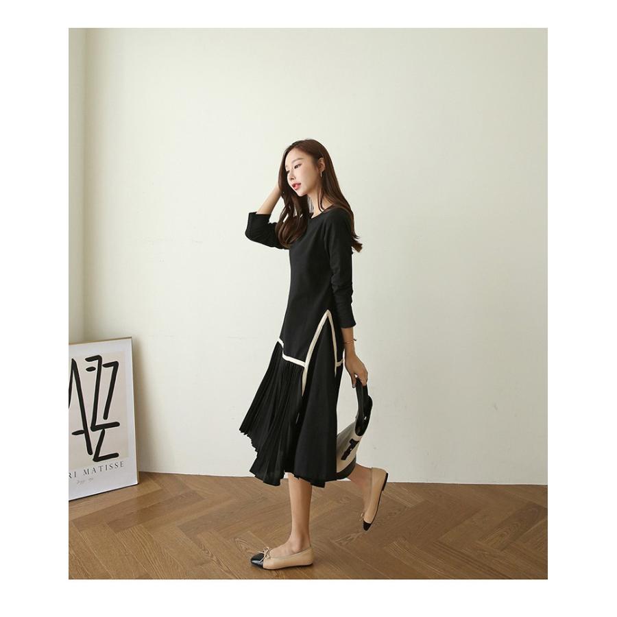 春秋冬 レディース ワンピース 黒 切り替えオフィス ワンピースおしゃれ 体型カバー 着痩せ お洒落 通勤 長袖新作30代 40代 Y Mooti 通販 Yahoo ショッピング