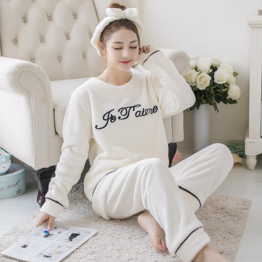 パジャマ レディース 上下セット 暖かい ふわもこ モコモコ 厚手 フランネル ナイトウェア ルームウェア 2点セット 冬用 防寒 可愛い もこもこ 部屋着 寝間着 Y Mooti 通販 Yahoo ショッピング