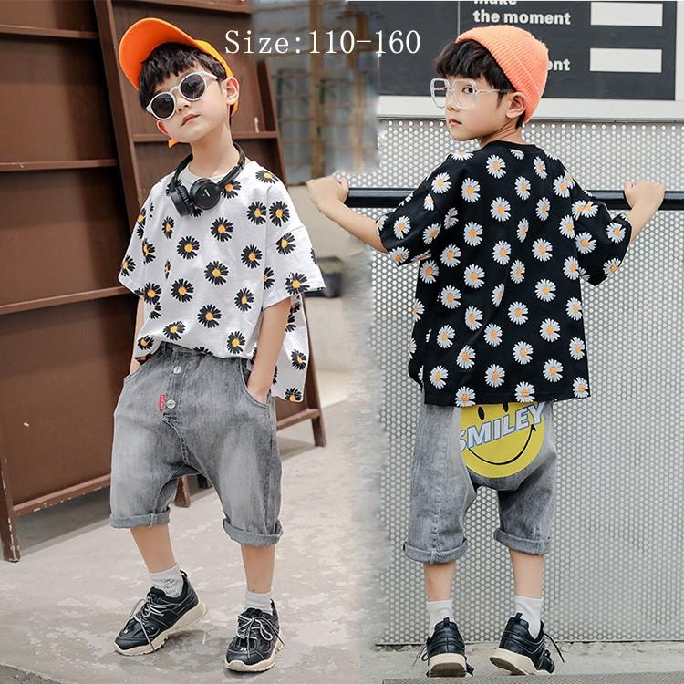 キッズ 子供服 2点セット 2色90 150 Ksfa046 カジュアル セットアップ トップス 上下セット 半パン 半袖 春夏可愛い 男の子 英文字 薄手 半額sale トップス