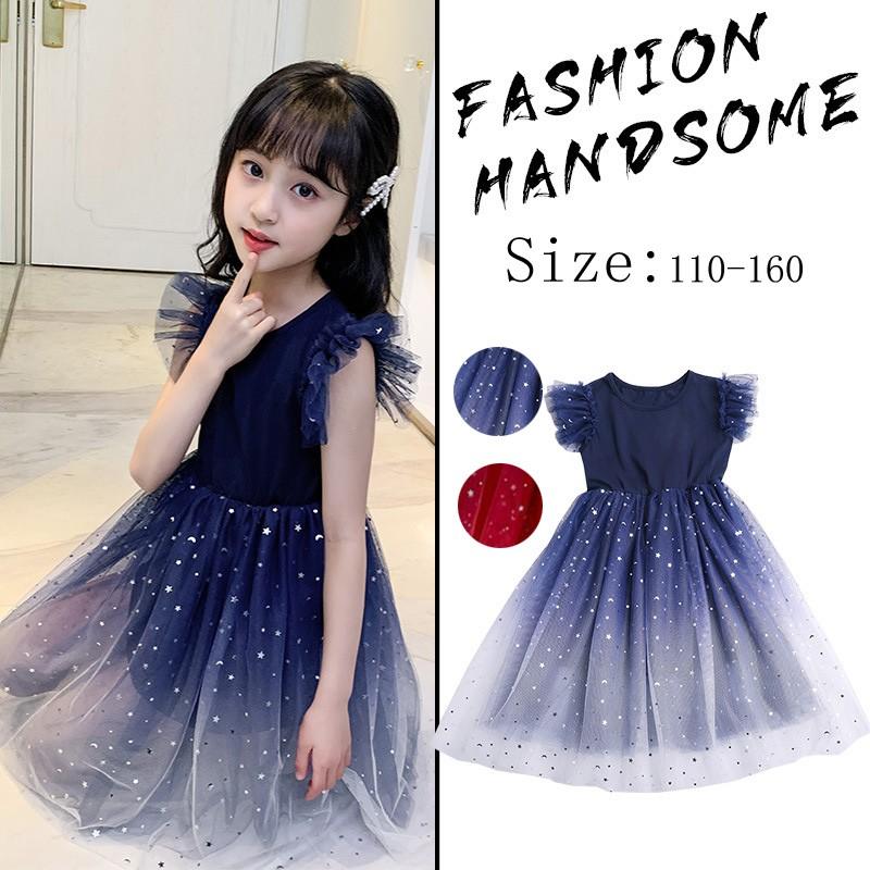 子供服 ワンピース 春夏 女の子 キッズワンピース 袖なし 星空ワンピース チュール チュニック 子供ドレス ジュニア お姫様 おしゃれ カジュアル 可愛い Y4406 Mooti 通販 Yahoo ショッピング