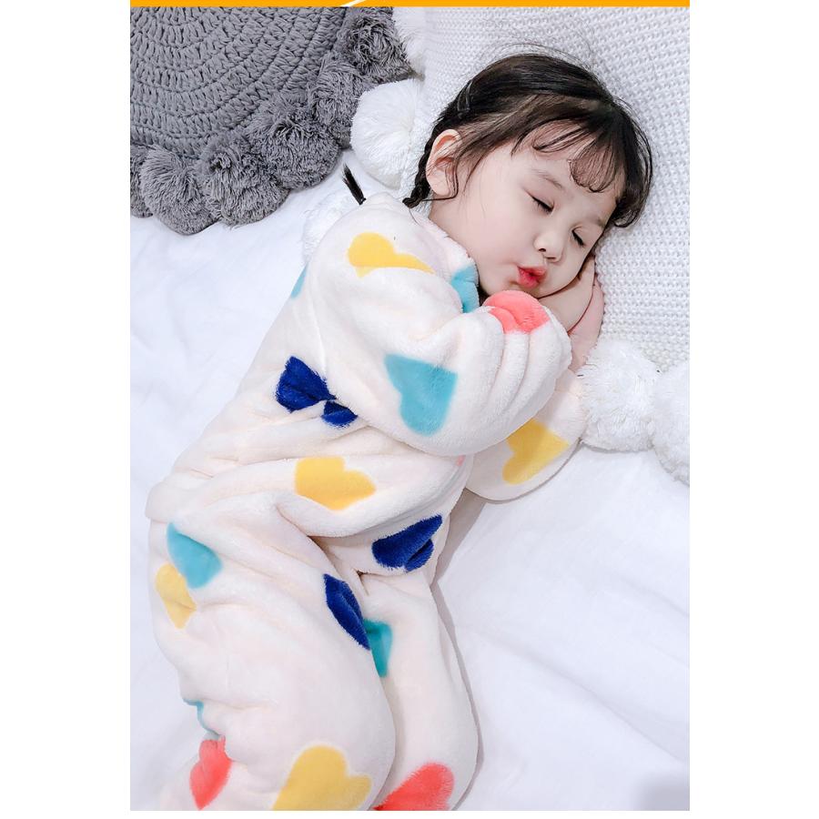 パジャマ キッズ オールインワン 子供服 男女兼用 フランネル ルームウェア 冬用 赤ちゃん 着る毛布 モコモコ 長袖 キッズ ナイトウェア 防寒 あったか 部屋着 Y Mooti 通販 Yahoo ショッピング
