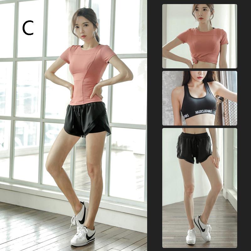スポーツウェア レディース セット3点セット夏半袖 薄手細見せ トレーニングウェア 上下 ランニング ウェア 可愛い フィットネスウェア おしゃれヨガウエア Y4425 Mooti 通販 Yahoo ショッピング