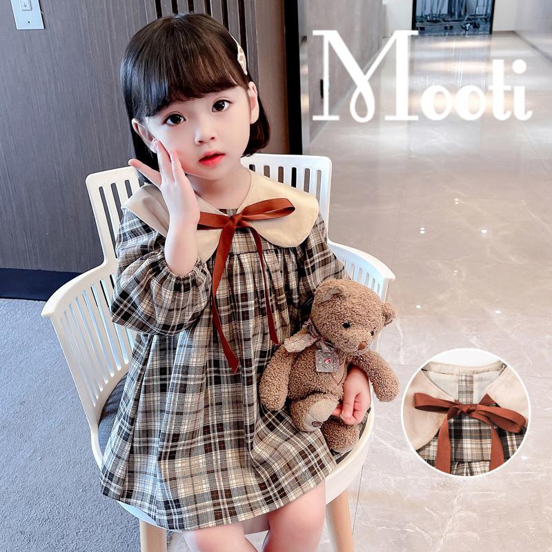 子供服 ワンピース キッズ 女の子 秋着 長袖 チェック柄ワンピース 子供ドレス Dress 韓国子供服 ジュニア 結婚式 カジュアル おしゃれ 可愛い 新品 Y Mooti 通販 Yahoo ショッピング