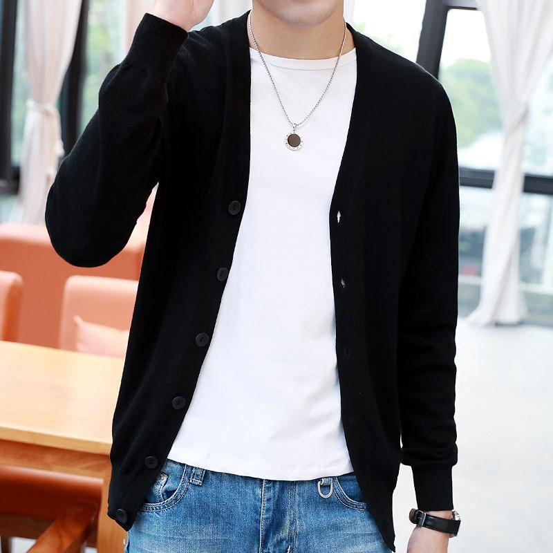 ニットカーディガン メンズ 有名人芸能人 ニットカーデ サマーニット 長袖 無地