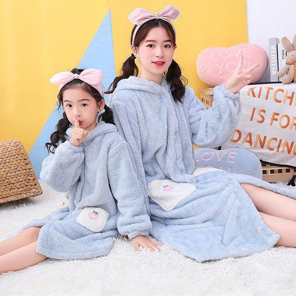 韓国子供服 キッズ パジャマ 女の子 長袖 ルームウェア ナイトガウン 裏起毛 110 1 130