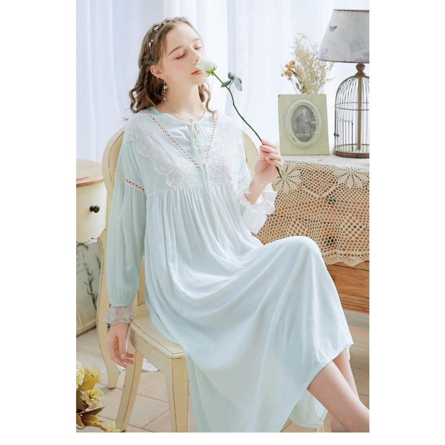 レディース レトロ 姫系 ネグリジェ 寝巻き マキシ丈 長袖 フリル ワンピース パジャマ ルームウェア ナイトウエア 部屋着 ナイティー Y Mooti 通販 Yahoo ショッピング