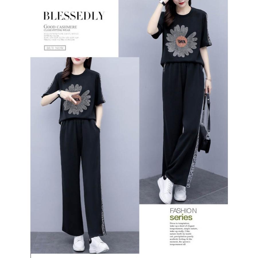 ジャージ レディース 上下 セット 春夏 Tシャツ 半袖 長ズボン セットアップ 40代 2点セット スポーツウェア 大きいサイズ 運動服 着痩せ 新品 Y4199 Mooti 通販 Yahoo ショッピング