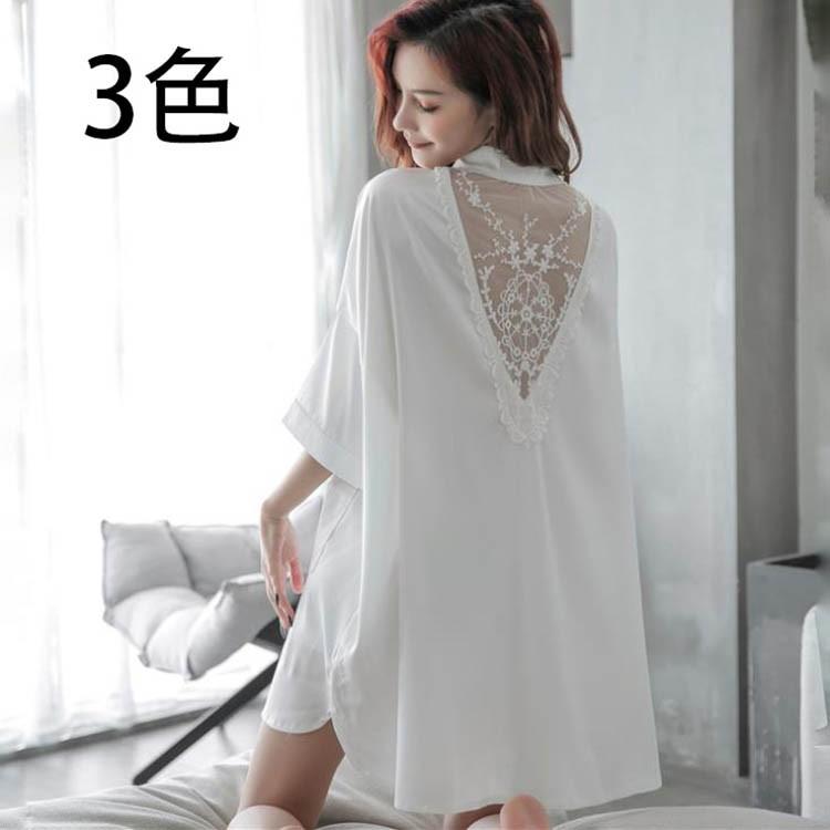 パジャマ レディース 3色春夏七分袖 ルームウェア ネグリジェ 前開き ナイトガウン ワンピース 姫系寝巻き部屋着 快適 体型カバー 大きいサイズ 可愛い 新品 Y4398 Mooti 通販 Yahoo ショッピング