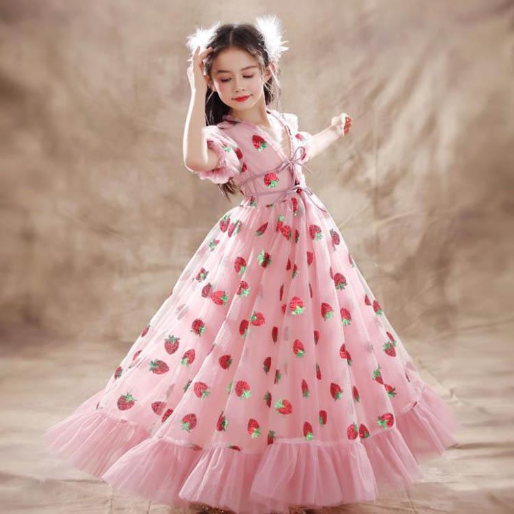 ワンピース キッズ 子供服 女の子 夏 キッズワンピース ロングワンピース チュール フリル 子供ドレス ジュニア 子ども お姫様 おしゃれ 可愛い カジュアル 新品 Y4516 Mooti 通販 Yahoo ショッピング