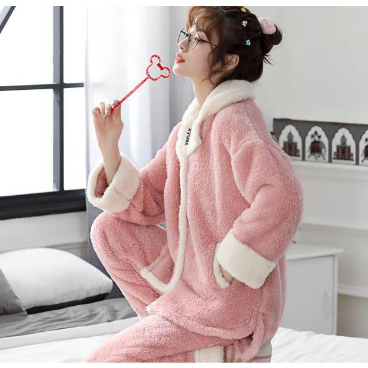 冬新作 レディース ふわもこ パジャマ ルームウェア 上下セット 暖かい スウィート 厚手 もこもこ 部屋着 防寒 女性用 寝間着 ナイトウェア 新商品 もこもこ パジャマ 暖かい Studiodeiure It
