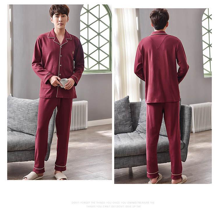 ルームウェア パジャマ メンズ 純綿 長袖 長ズボン 韓国風 かっこいい 紳士 ゆったり 春秋冬 男性 ナイトウェア 質感ある 部屋着 着心地良い 9色選べる Y4254 Mooti 通販 Yahoo ショッピング