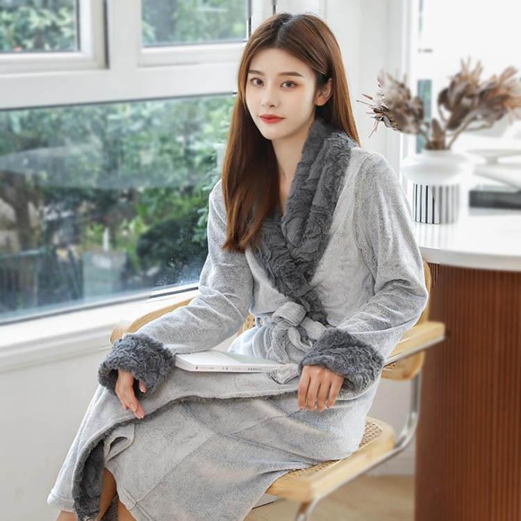 レディース 襟付き ふわもこ ルームワンピース パジャマ マキシ丈 冬用 暖かい もこもこ ナイトガウン 防寒 着る毛布 Y4506 Mooti 通販 Yahoo ショッピング