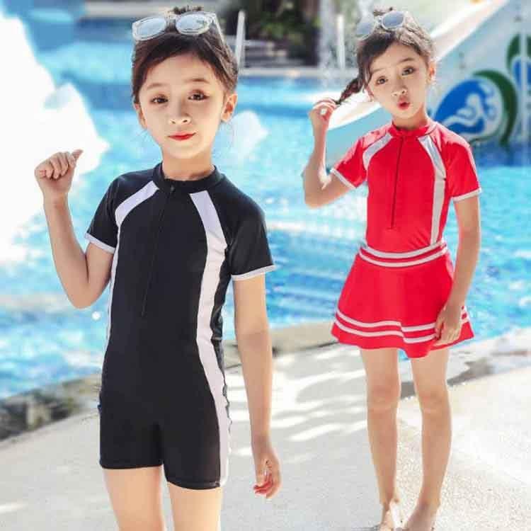 女の子水着 2点セット 競技水着 キッズ ラッシュガード 幼稚園 小学生 中学生 日焼け防止 温泉 プール スカート スクール スイミング ラッシュガード みずぎ Y Mooti 通販 Yahoo ショッピング