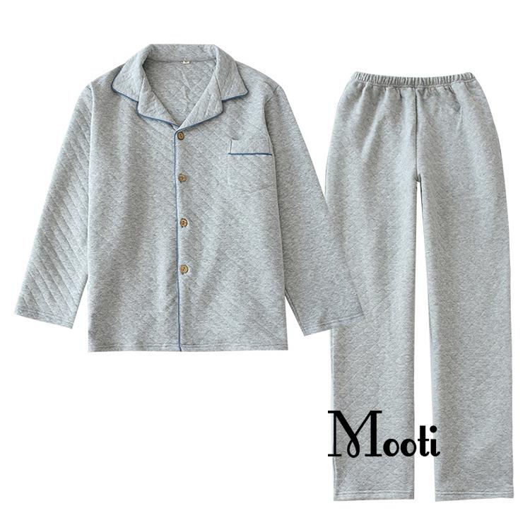 キルトパジャマ 中綿 メンズパジャマ ルームウェア 綿100 ガーゼ無地無印 カップル前開き 襟付き 長袖長ズボン上下セット 敏感肌用 部屋着 春夏秋冬用 Y Mooti 通販 Yahoo ショッピング