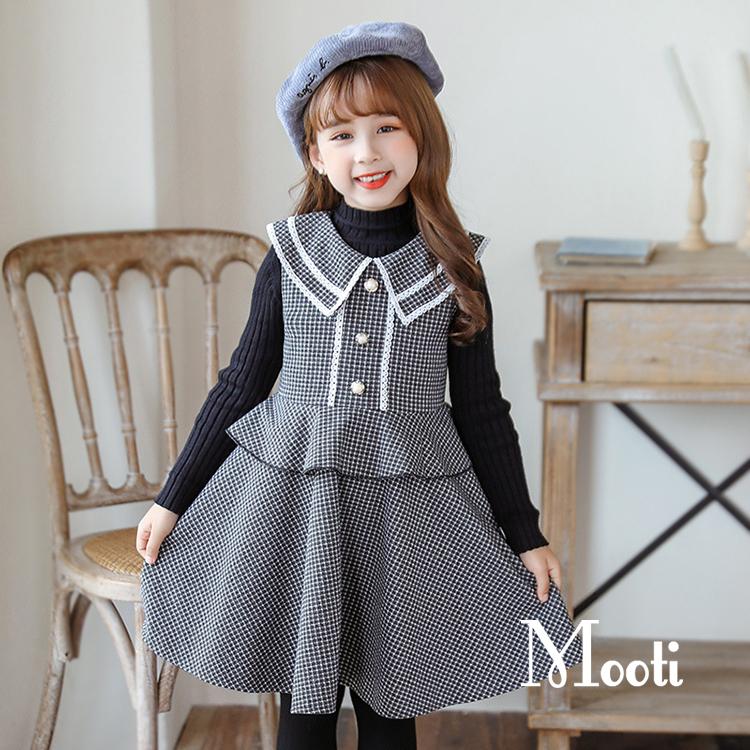 ワンピース キッズ 子供服 女の子 春秋 キッズワンピース ワンピース チェック柄 子供ドレス お姫様 ジュニア おしゃれ 可愛い カジュアル 小学生 新品 Y Mooti 通販 Yahoo ショッピング