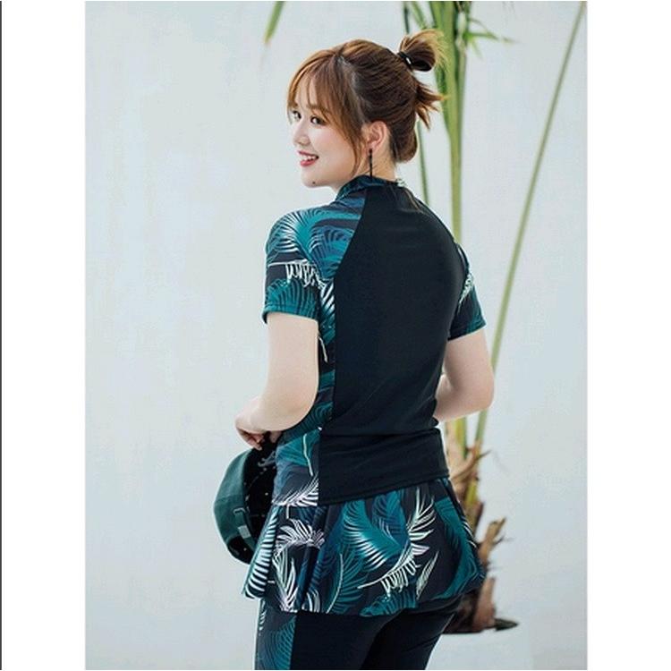 半袖 フィットネス水着 セパレート水着 ぽっちゃり水着 レディース 大きいサイズ 3点セット スカート付き 競技 競泳 体型カバー 海水浴 温泉 大人 Y Mooti 通販 Yahoo ショッピング