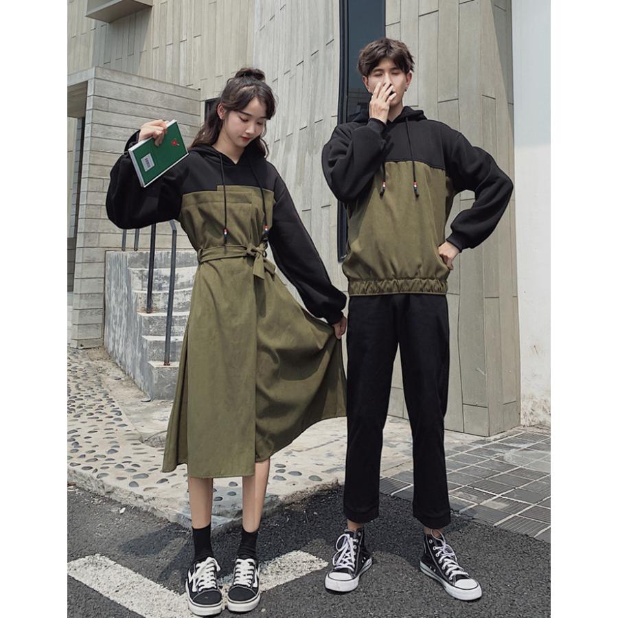 ペアルック パーカー 秋冬春 カップル ペアルック トレーナー カップル お揃い プレゼント パーカー メンズ パーカーワンピース Y Mooti 通販 Yahoo ショッピング