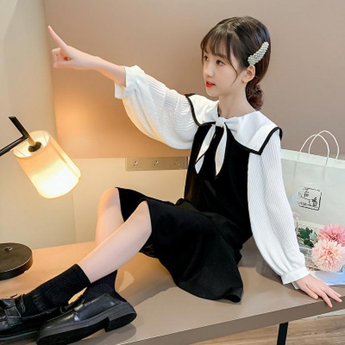 ワンピース 女の子 子供 キッズ 長袖 セーラー服 白襟 入学式 新作 シャツ 子ども服 女の子 入学式 サロペット ジャンパースカート Y Mooti 通販 Yahoo ショッピング