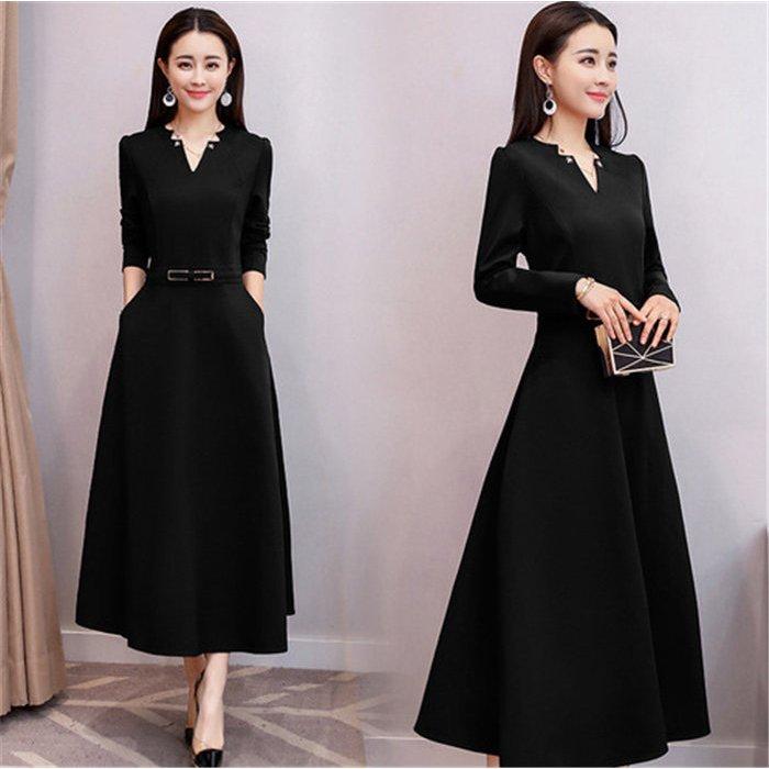 ワンピース レディース きれいめ フォーマルワンピース 結婚式 ドレス ロングワンピース 長袖 Aラインワンピース パーティードレス 上品 無地 ハイウエスト Y Mooti 通販 Yahoo ショッピング