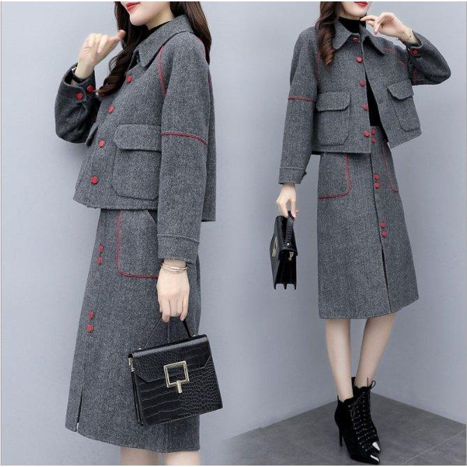 セットアップ レディース 2点セット 上下セット コート ジャケットトップ スカート ハイウェスト 大きいサイズ 秋 冬 着痩せ 通勤 おしゃれ 大人 Ol Y Mooti 通販 Yahoo ショッピング