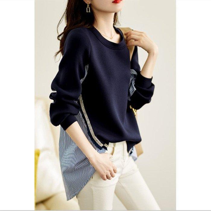 ブラウス 秋 レディース トップス おしゃれ 長袖 フェイクレイヤード ブランドネック 定番 着回しゆったり 体型カバー フレア 大きいサイズ 通勤 オシャレ 30代 Y Mooti 通販 Yahoo ショッピング