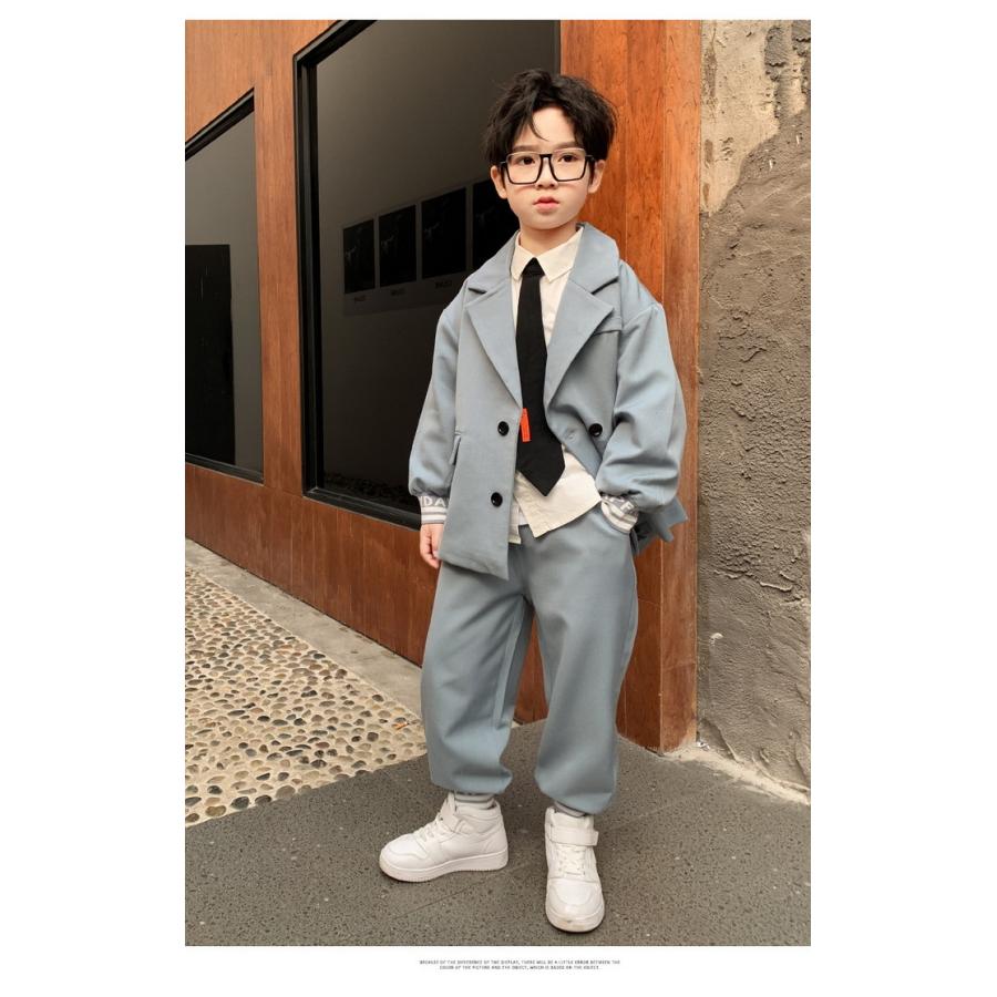 カジュアルスーツ 子供 スーツ 卒業式 男の子 大きいサイズ 子供服 セットアップ スーツ 小学生 男の子 ゆったり Y Mooti 通販 Yahoo ショッピング