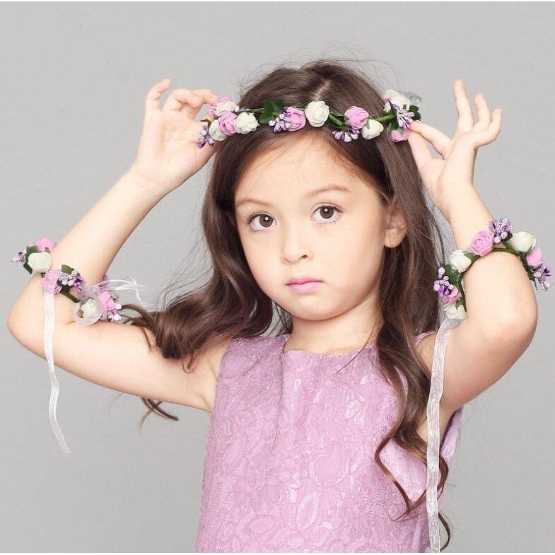 子供花輪 腕輪 ドレス花冠 女の子ヘアバンド キッズヘッドドレス ヘアアクセサリー ドレス髪飾り 結婚式 ピアノ発表会 七五三 フラワーガール Kfdrwnzpzt Kuyopipeline Com
