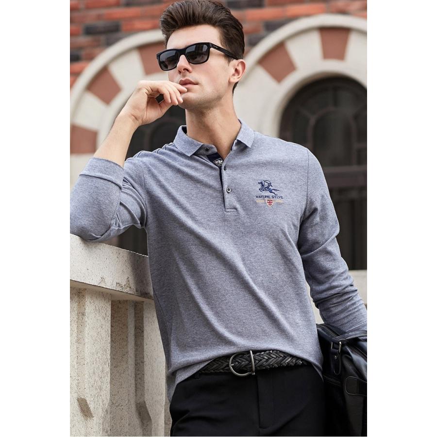 ポロシャツ メンズ 長袖 おしゃれ ブランド 無地 トップス シンプル 大きいサイズ 春秋 30代 40代 50代 Y Mooti 通販 Yahoo ショッピング