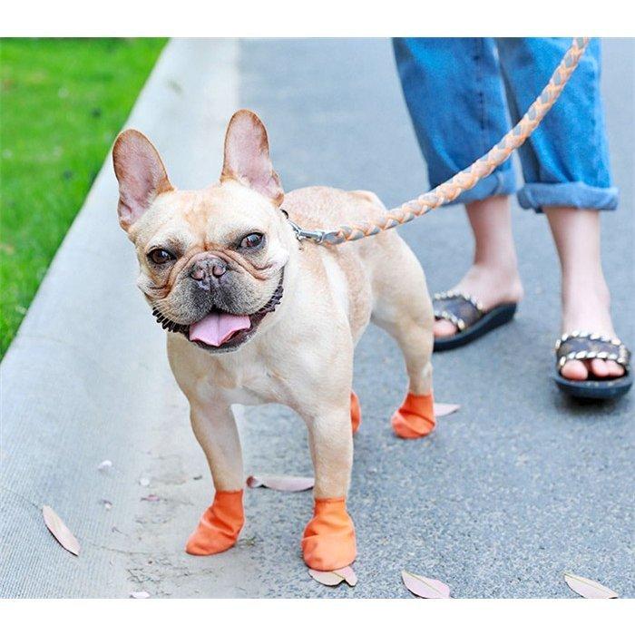 定価 小 中型犬レインシューズ ドッグシューズ ラバードッグブーツ 防水 犬用雨靴 柔らかい 肉球保護 1足分4個セット 滑り止め お出かけ 散歩 Patelassociates In