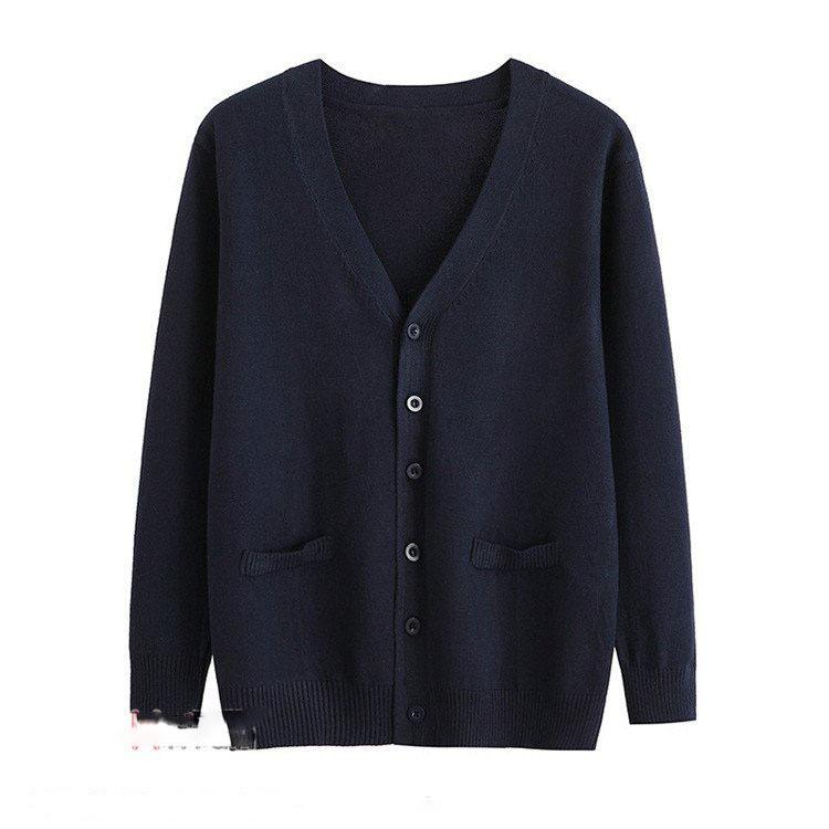 スクールカーディガン メンズ 学生 男子 女子 カーディガン Vネック ニット ビジネス 制服 洗える 長袖 無地 紺 黒 Y Mooti 通販 Yahoo ショッピング