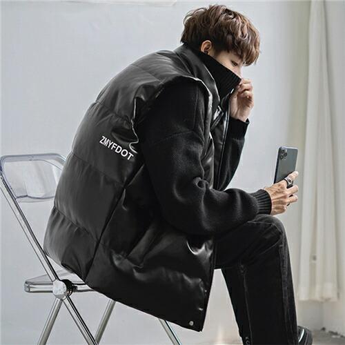 中綿 ベスト メンズ 冬 ジャケット 春秋 大きいサイズ カジュアル 防寒 シンプル 前開き 軽量 防風 暖かい 61 Off