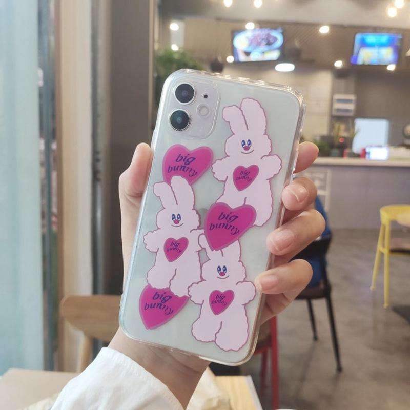 Iphone13 ケース 韓国 Bigbunny うさぎ ポップ かわいい クリア 透明 個性的 クリア ケース 可愛い お洒落 カバー Iphone Se2 Se3 7 11 12 12mini 12promax 超人気新品