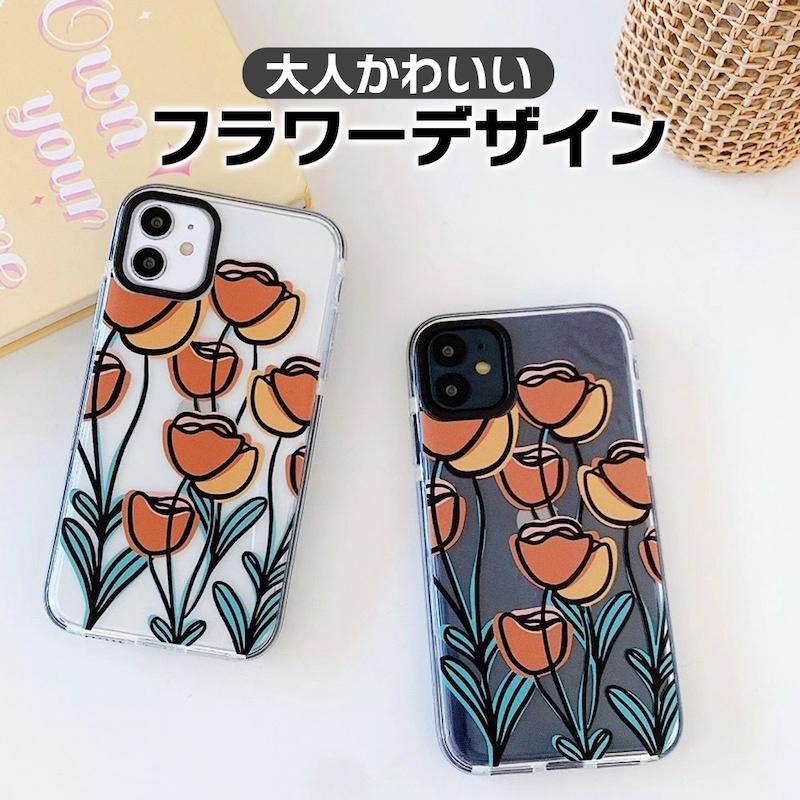 iphone12 ケース 韓国 iphone11 ケース iphonese ケース iphone12 mini ケース iphone xs xr ケース シンプル チューリップ デザイン クリア |  | 01